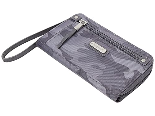 Baggallini womens Zip Around Wallet, Dark Grey Camo, Grey US