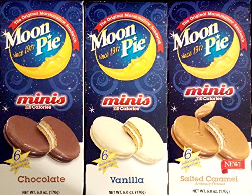 Moon Pie Minis 3 Pack Variety - (1 Chocolate - 1 Vanilla - 1 Salted Caramel)