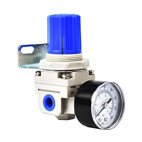 BLCH 1/4" NPT Air Pressure Regulator - Air Regulator for Compressor,Air Compressor Regulator Air Drying System AR2000-02 Gauge 0-160 PSI