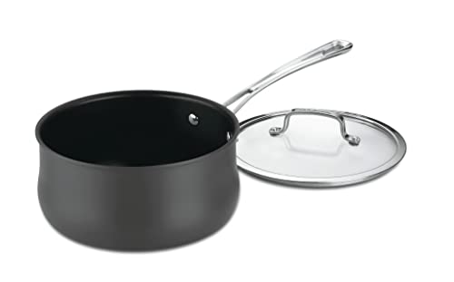 Cuisinart 64193-20 Hard Anodized 3-Quart Saucepan with Cover Contour-Stainless-Steel-Cookware, Black