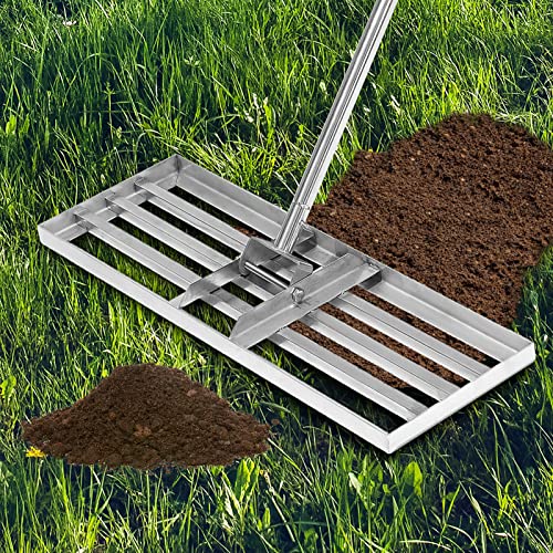 Lawn Leveling Rake,48"x10" Levelawn Tool,Heavy Duty Effort Saving Lawn Level Tool,Thicker Stainless Steel Handle Lawn Leveler,Suit for Garden Backyard,Golf Lawn,Farm and Pasture(78" L,48"10")