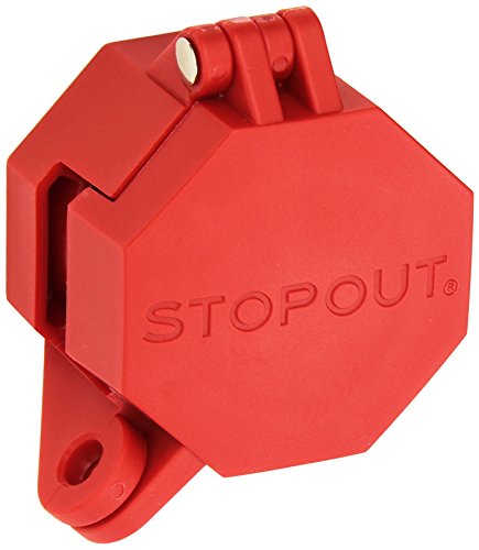 Accuform KDD477 STOPOUT Trailer-Lock Glad Hand Lockout, Blocks Access to Air Line Connection, Plastic with Zinc-Coated Steel Hinge Pin, Red