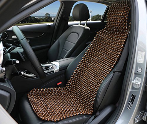 EXCEL LIFE Natural Wood Beaded Seat Cover Massaging Cooling Cushion for Car Truck. Keeps The Back from Getting Sweaty While Driving. Makes Driving More Bearable and Less Painful On Long Trips