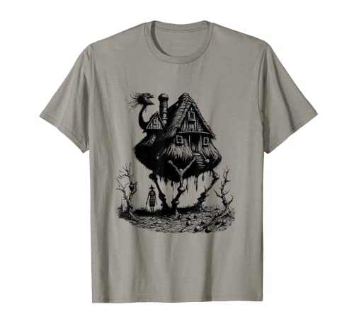 Walking House on Chicken Legs Slavic folklore Baba Yaga Art T-Shirt