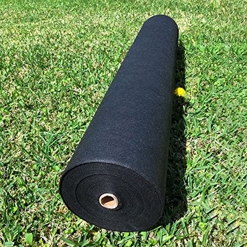 HOOPLE 4FT*180FT Premium Garden Weed Barrier Landscape Fabric Durable & Heavy-Duty Weed Block, Easy Setup & Superior Weed Control (3.2oz 4ft*180ft)