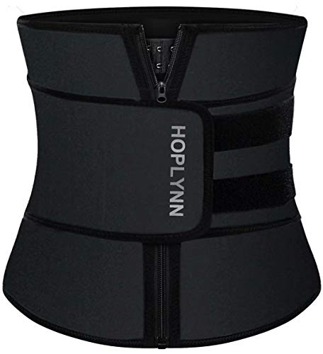 HOPLYNN Neoprene Sweat Waist Trainer Corset Trimmer Shaper Belt for Women, Workout Plus Size Waist Cincher Stomach Wraps Bands X-Large Black