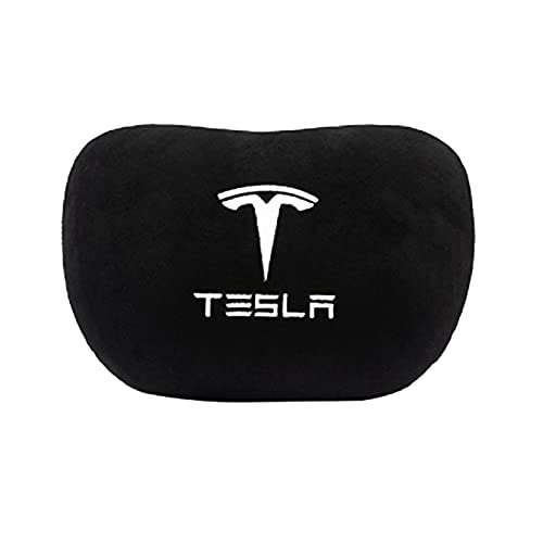 KIKIMO Tesla Pillow for Model 3/Y/S/X,Tesla Model 3 Accessories,Tesla Model Y Accessories,Soft Memory Car Neck Pillow,Customized Car Headrest Pillow,Neck Pillow for Traveling,Black