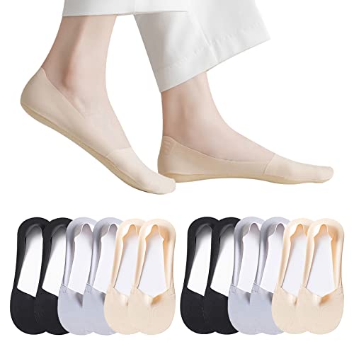 Caudblor Thin No Show Socks, Low Cut Liner Non Slip Invisible Hidden sock for Flat Boat, Cool Comfort Breathable 6 Pairs Socks