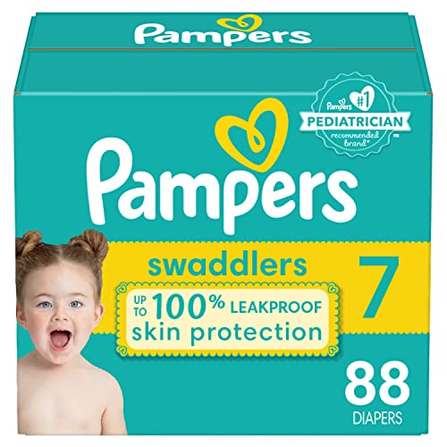 Diapers Size 7, 88 Count - Pampers Swaddlers Disposable Baby Diapers (Packaging & Prints May Vary)