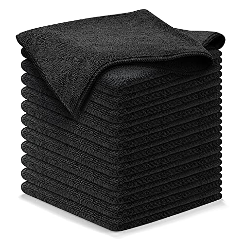USANOOKS Microfiber Cleaning Cloth - 12Pcs (16x16 inch) High Performance - 1200 Washes, Ultra Absorbent Microfiber Towels for Cars Weave Grime & Liquid for Streak-Free Mirror Shine - Microfiber Cloth