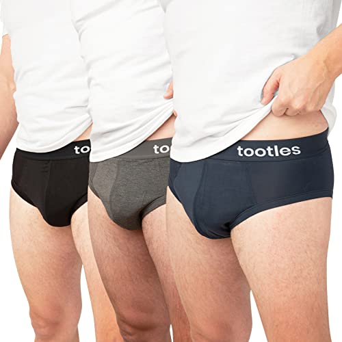 TOOTLES-3-Pack-Mens Briefs-Fart Filtering Charcoal Underwear-Flatulence Neutralizing-Deodorizing & Blocking (Medium)