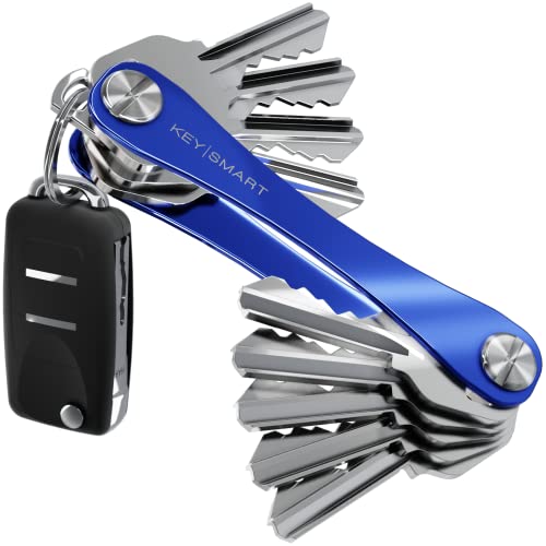 KeySmart Compact Minimalist Pocket-Sized Key Holder and Key Organizer, EDC Key Carrier w Key Ring Loop Piece for Car Key Fob Keychain Accessories