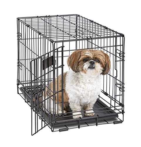 MidWest Homes for Pets Newly Enhanced Single Door iCrate Dog Crate, Includes Leak-Proof Pan, Floor Protecting Feet , Divider Pane l & New Patented Features