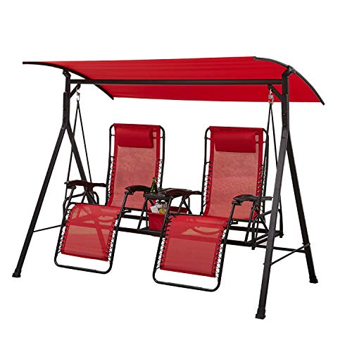 Garden Winds Replacement Canopy Top Cover for Big and Tall Bungee Swing - RED - Will ONLY FIT IF Chair is RED