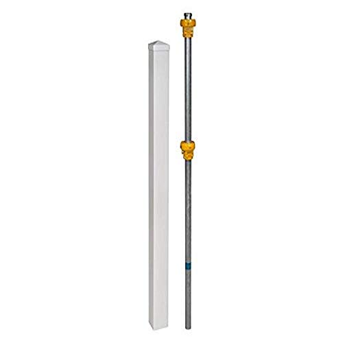 WamBam No-Dig Permanent Finishing Post with No-Dig Steel Pipe Anchor Kit, 4in by 4in by 4ft