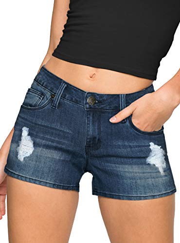 Womens Butt lifting Twill Denim Shorts SH37350X DARKWASH 16