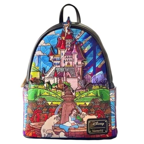 Loungefly Disney Princess Castle Series Belle Womens Double Strap Shoulder Bag Purse