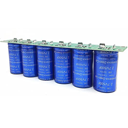 2.7V 500F Farad Capacitor 6PCS/1Set, Super Capacitor 16V 83F Automotive Super Farad Capacitor Module with Protective Board