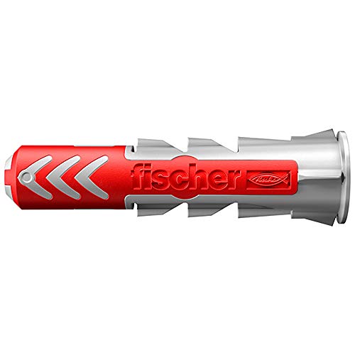 fischer DuoPower 5/16" x 1-5/8", Powerful Universal Plug with Intelligent 2-Component Technology for fastenings in Concrete, Bricks, Stone, Gypsum plasterboard, etc, 100 Plugs Without Screws