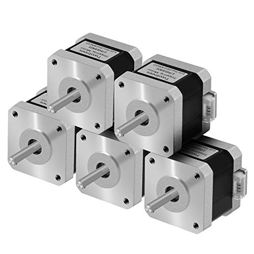 Twotrees Nema 17 Stepper Motor Bipolar 1.5A (17HS4401) 42N.cm (60oz.in) High Torque 1.8 Degree 38MM 4-Lead /1m Cable for 3D Printer/CNC (Pack of 5)