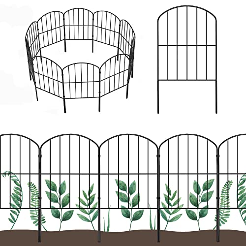 OUSHENG Decorative Garden Fence Fencing 10 Panels, 10ft (L) x 24in (H) Rustproof Metal Wire Border Animal Barrier for Dog, Flower Edging for Yard Landscape Patio Outdoor Decor, Arched