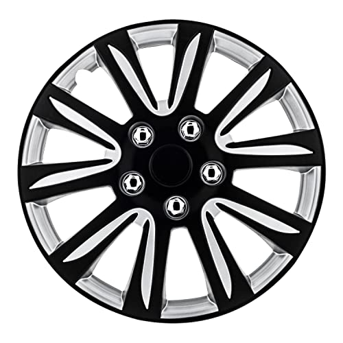 Pilot Automotive WH546-15B-BS 15 Inch Premier Camry Style Black Universal Hubcap Wheel Covers for Cars - Set of 4 - Fits Most Cars