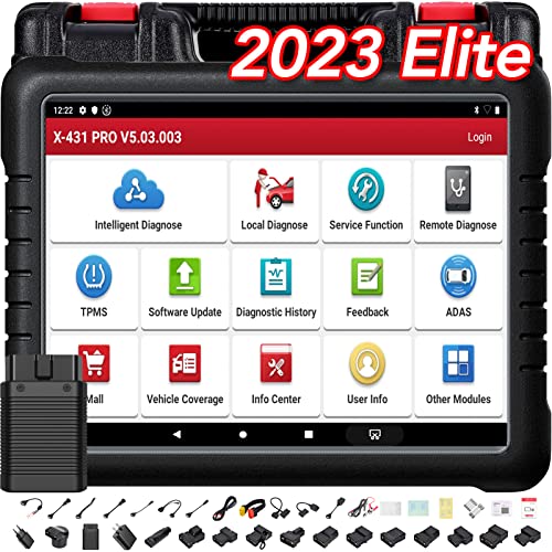 LAUNCH X431 PROS V+ Elite Bidirectional Scan Tool(Same as X431 V+), 2023 Newly Added CANFD Connector,37+ Reset for All Cars,ECU Online Coding,Key IMMO,OEM Full System Diagnostic,Free Update