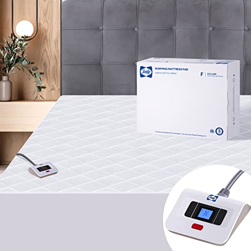 Sealy Heated Mattress Pad Full Size 54x75 Inch | Luxury Quilted Electric Mattress Cover with 10 Heat Setting Controller & 1-12 Hours Auto Shut Off | Fit Up to 15" Deep Pocket