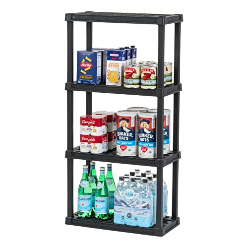 IRIS USA 4-Tier Shelving Unit, Black