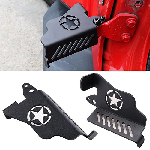 Foot Pegs for Jeep Wrangler, Newest Door Hinge Front Foot Peg Doors Off for 2007-2022 Jeep Wrangler JK JKU JL JLU Jeep Gladiator JT Foot Peg Metal Rest Pedals, 1 Pair Star