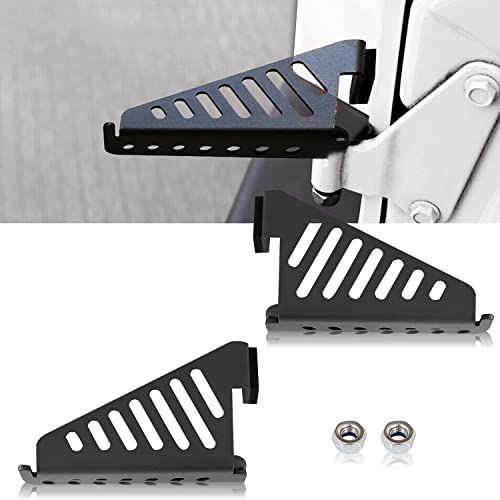 B.ZSSY Steel Front Foot Pegs,Door Hinge Foot Pegs for 2007-2020 Jeep Wrangler JK JKU JL JLU Gladiators JT,Black - 1 Pair