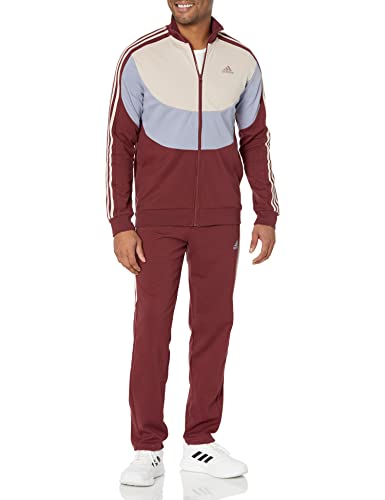 adidas Mens Sportswear Colorblock Tracksuit, Bright Red, Small US
