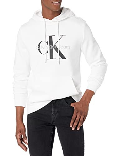 Calvin Klein Men's Monogram Logo Hoodie, Brilliant White, XX-Large