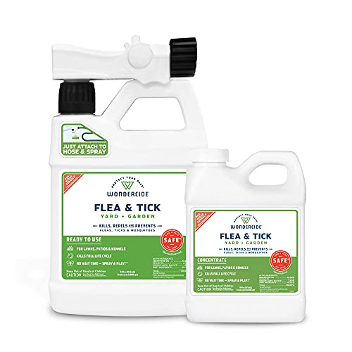 Wondercide - Flea, Tick, and Mosquito Yard Spray Refill Starter Kit - Powered by Natural Essential Oils  Insect Killer and Repellent - Lawn Treatment - 32 oz Ready to Use and 16 oz Concentrate