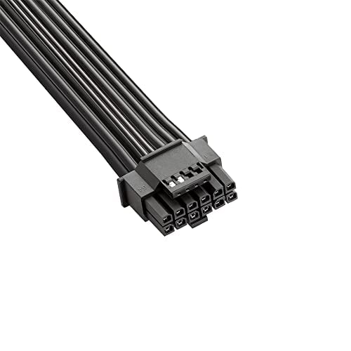CableMod Basics E-Series 12VHPWR PCI-e Cable for EVGA G/G+ / P/P+ / T (Black, 16-pin to Quad 8-pin, 60cm)