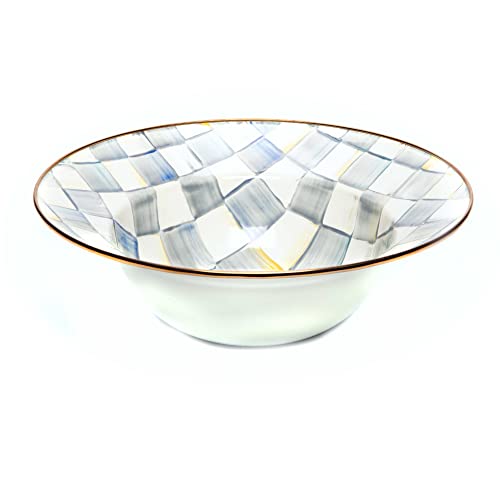 MACKENZIE-CHILDS Sterling Check Serving Bowl, Large 12-Inch Enamel Serving Dish