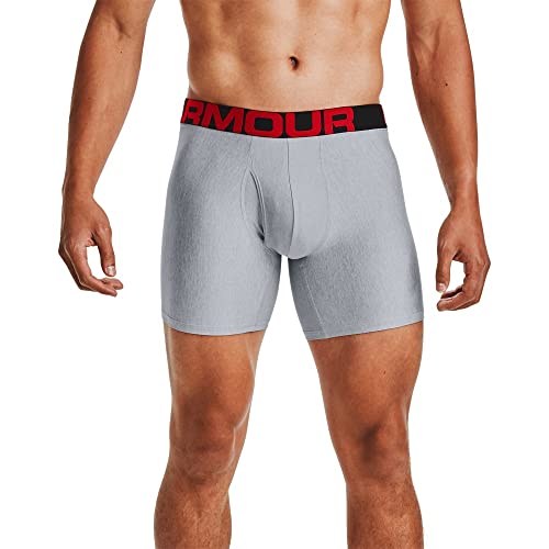 Under Armour Men's Tech 6-inch Boxerjock 2-Pack , Mod Gray Light Heather (011)/Jet Gray Light Heather , X-Large