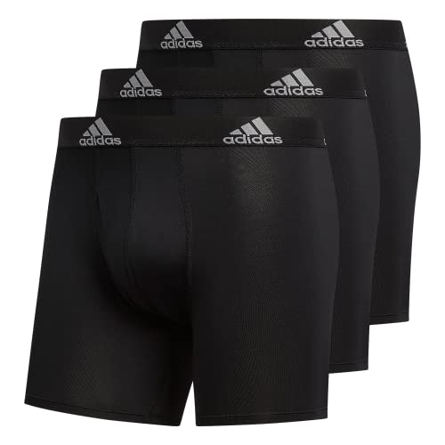 adidas mens Performance Underwear (3-pack) boxer briefs, Black/Light Onix Grey, XX-Large US