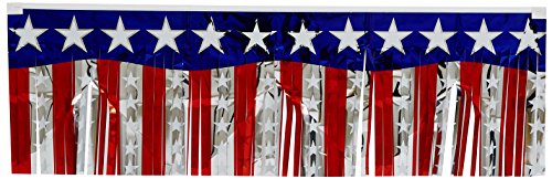 FR Metallic Stars & Stripes Fringe Banner Party Accessory (1 count) (1/Pkg)