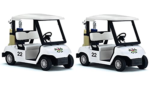  KiNSFUN SetOf2 Golf Cart 4" Die Cast Metal Model Pullback Action Toy 