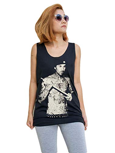 HOPE & FAITH Unisex Travis Barker Tank Top Vest Singlet Sleeveless T-Shirt Mens Womens Ladies Unisex L BLK