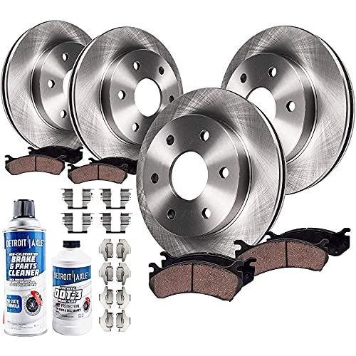 Detroit Axle - Front and Rear Disc Rotors + Ceramic Brake Pads Replacement for Tahoe Silverado Suburban Sierra 1500 Yukon - 10pc Set