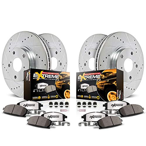 Power Stop K8639-36 Z36 Truck & Tow Front and Rear Brake Kit-Brake Rotors & Carbon Ceramic Brake Pads