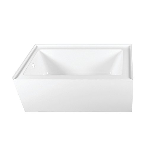 Kingston Brass VTAP603222L Aqua Eden 60-Inch Acrylic Alcove Tub with Left Hand Drain Hole, L 60" x W 32" x H 21-5/8"D, White