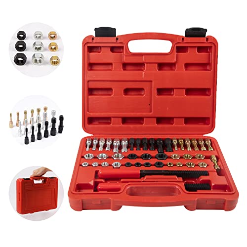 Thread Chaser Set 42Pcs Thread Repair Tool UNC/UNF/Metric Thread Chaser Rethreading Kit With 21 Rethreading Dies,19 Rethreading Taps,2 Sae Thread Files Thread Repair Kit For Most Metals