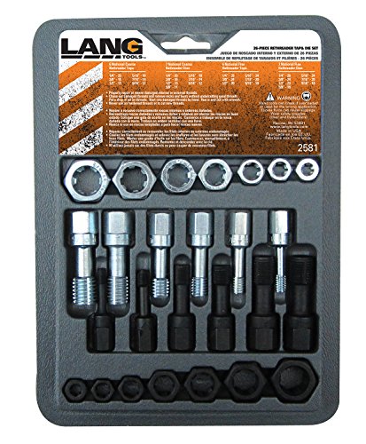 Lang Tools 2581 26-Piece Thread Restorer Tap and Die Set, black