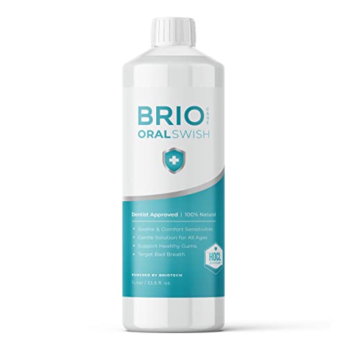 BrioCare Oral Swish, Natural & Vegan Oral Care, Gentle Hygiene Mouthwash Rinse, Fight Bad Breath, Plaque & Cause of Gum Disease, Support Tender Gums, Alcohol Free, Pure Hypochlorous HOCl by BRIOTECH