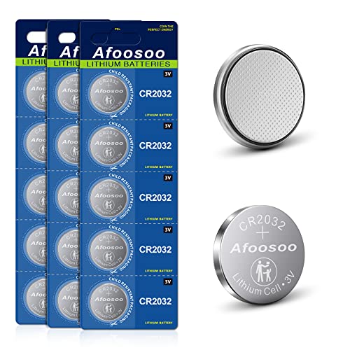 CR2032 3V Lithium Coin Battery - 15 Pack CR 2032 Button Cell Batteries | 3 Volt 245mAh Long Lasting Battery Replacement for Apple Airtag Car Key Fob Garage Air Tag Door Remote LED Tea Candles Lights