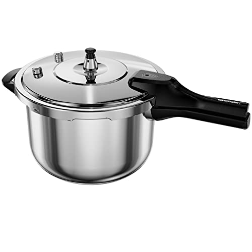 WantJoin Pressure Cooker, 8 Quart Stainless Steel Pressure Canner, Induction Compatible Cookware with Spring Valve Safeguard Devices,Compatible with Gas & Induction Cooker