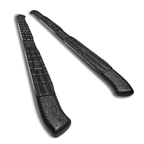 TAC Side Steps Running Boards Fit 2022-2023 Ford Maverick/Maverick Hybrid Truck Pickup 4.25" Oval Bend Texture Black Side Bars Nerf Bars (Texture Powder Coating Brackets)